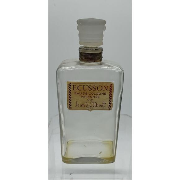 VINTAGE Ecusson Jean D'Albret 90 Eau De Cologne France Glass Crown Empty As Is - Picture 1 of 6